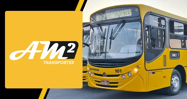 Logo e ônibus da AM2 Matozinhos
