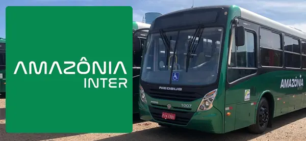 Logo e ônibus da Amazônia Inter