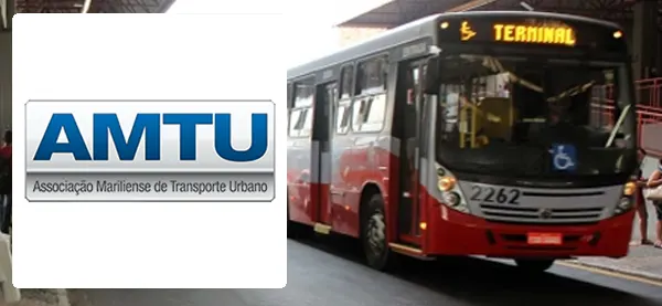 Logo e ônibus da AMTU Marília