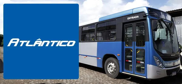 Logo e ônibus da Atlântico Transportes Paulo Afonso