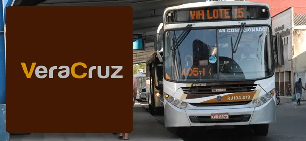 Logo e ônibus da Auto Ônibus Vera Cruz Magé