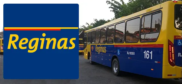 Logo e ônibus da Auto Viação Reginas