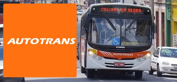 Logo e ônibus da Autotrans Lavras