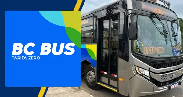 Logo e ônibus da BC BUS