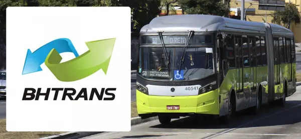 Logo e ônibus da BHTRANS