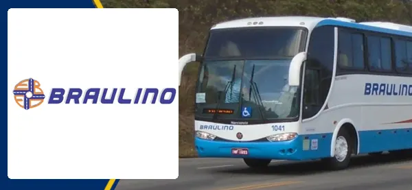 Logo e ônibus da Braulino