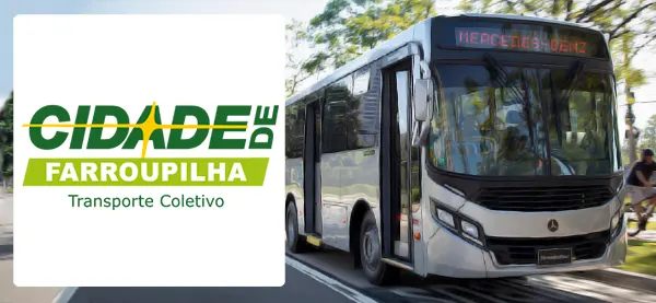 Logo e ônibus da Cidade de Farroupilha