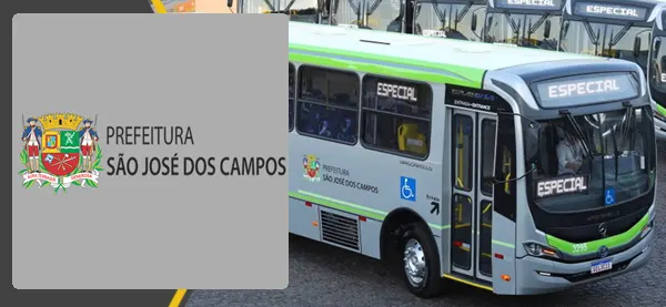 Logo e ônibus da Cidade de São José dos Campos