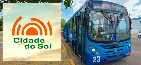 Logo e ônibus da Cidade do Sol
