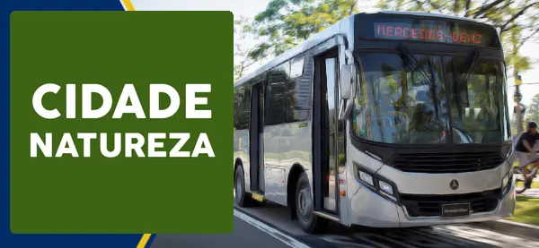 Logo e ônibus da Cidade Natureza Caçapava