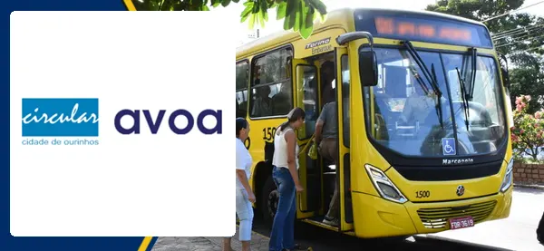 Logo e ônibus da Circular Cidade de Ourinhos