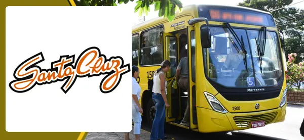 Logo e ônibus da Coletivo Santa Cruz