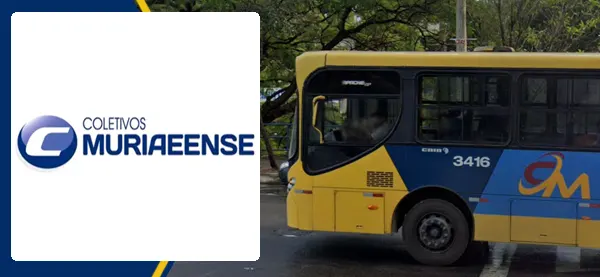 Logo e ônibus da Coletivos Muriaeense