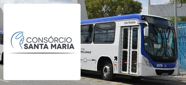 Logo e ônibus da Consórcio Santa Maria