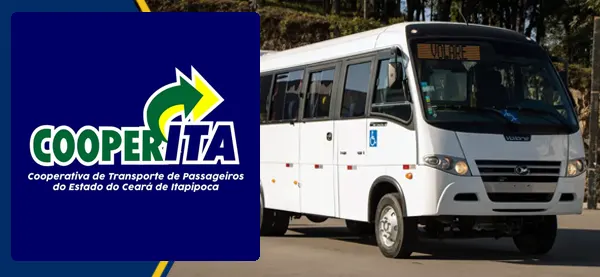 Logo e ônibus da Cooperita Itapipoca