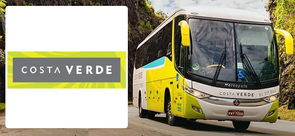 Logo e ônibus da Costa Verde