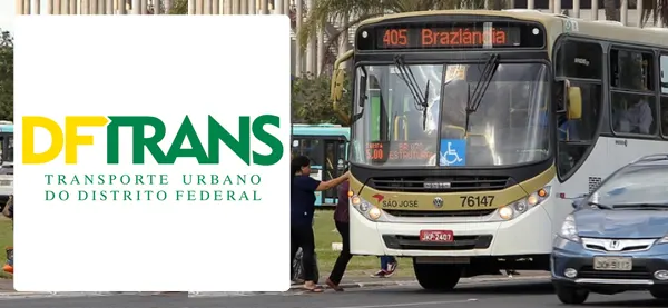 Logo e ônibus da DFTRANS