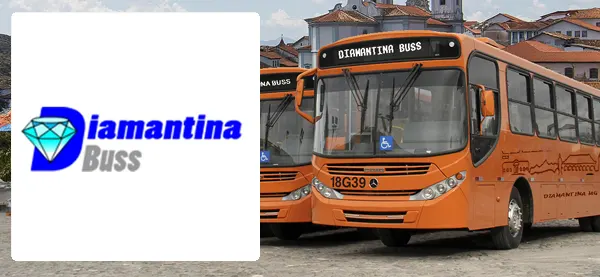 Logo e ônibus da Diamantina Buss