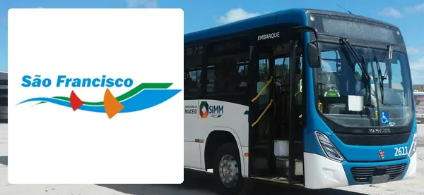 Logo e ônibus da Empresa São Francisco