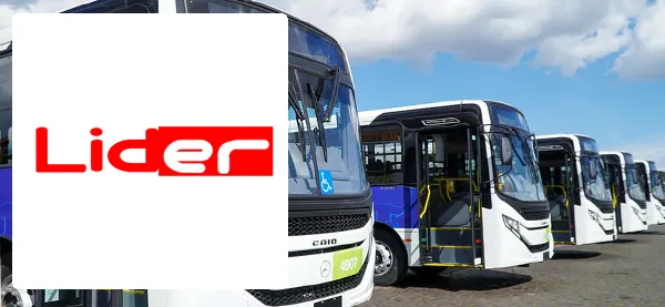 Logo e ônibus da Empresa Transportes Lider