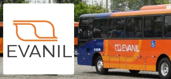 Logo e ônibus da Evanil