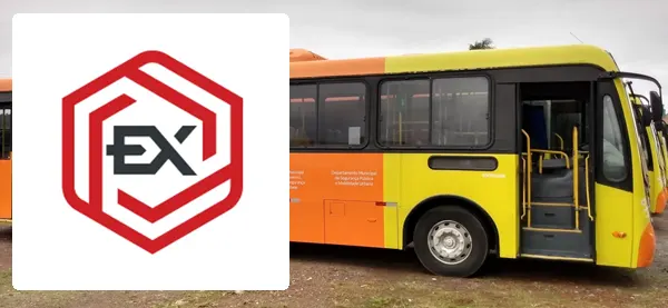 Logo e ônibus da Expresso Charqueadas Sapiranga
