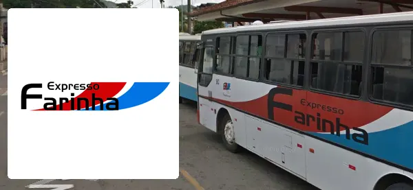 Logo e ônibus da Expresso Farinha