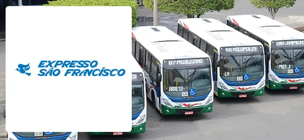 Logo e ônibus da Expresso São Francisco