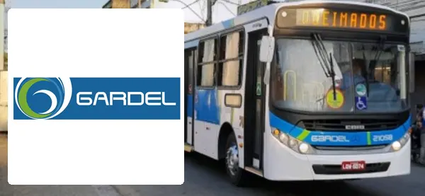 Logo e ônibus da Gardel Turismo