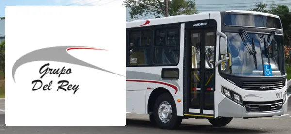 Logo e ônibus da Grupo Del Rey