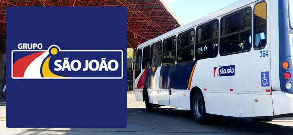 Logo e ônibus da Grupo São João
