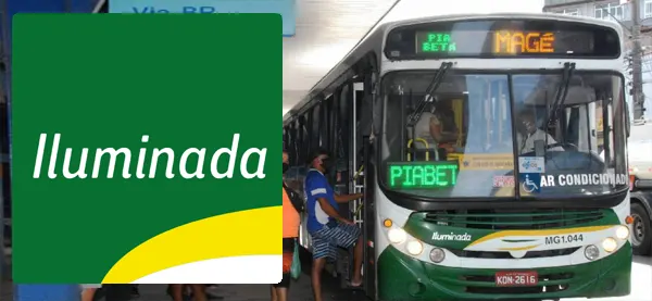 Logo e ônibus da Iluminada