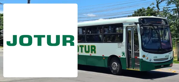 Logo e ônibus da JOTUR