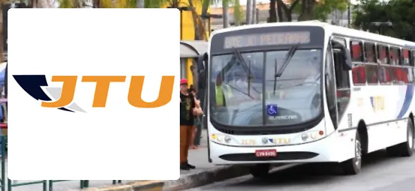 Logo e ônibus da JTU