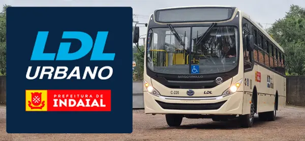 Logo e ônibus da LDL Urbano