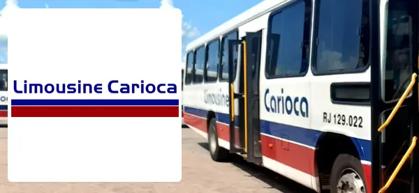 Logo e ônibus da Limousine Carioca