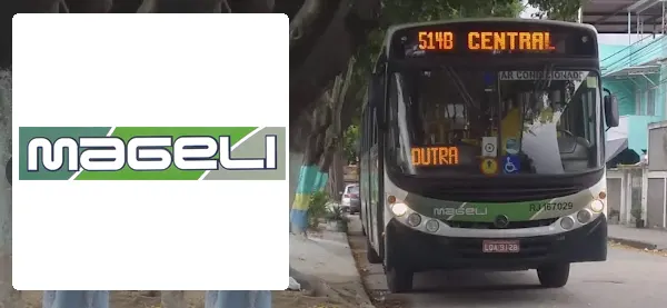 Logo e ônibus da Mageli