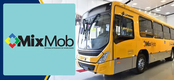 Logo e ônibus da MixMob Novo Hamburgo