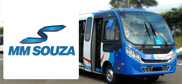 Logo e ônibus da MM Souza