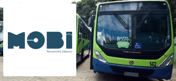 Logo e ônibus da Mobi / Valadarense