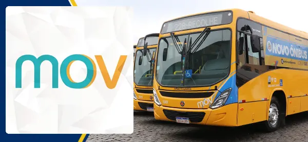 Logo e ônibus da Mov Londrina