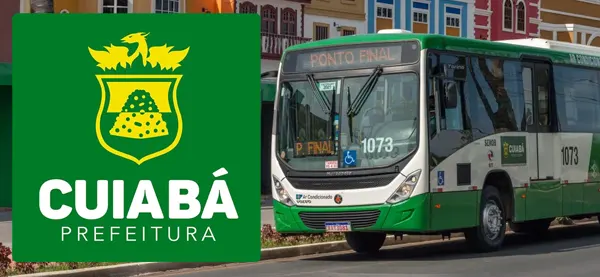 Logo e ônibus da Ônibus Cuiabá