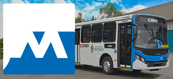 Logo e ônibus da Ônibus Manaus
