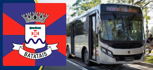 Logo e ônibus da Prefeitura de Batatais