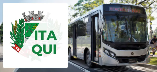 Logo e ônibus da Prefeitura de Itaqui