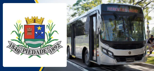 Logo e ônibus da Prefeitura de Piedade