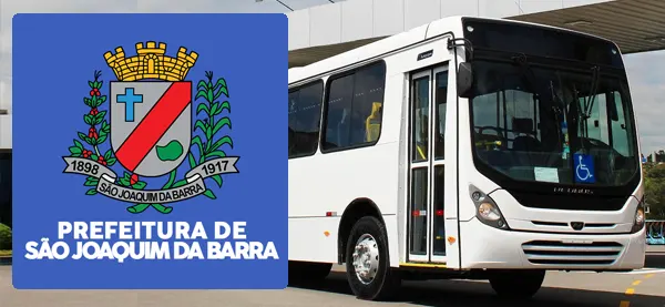 Logo e ônibus da Prefeitura de São Joaquim da Barra