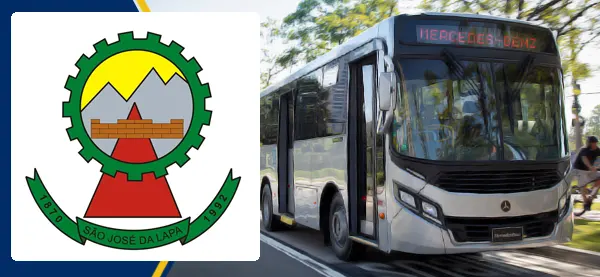 Logo e ônibus da Prefeitura de São José da Lapa