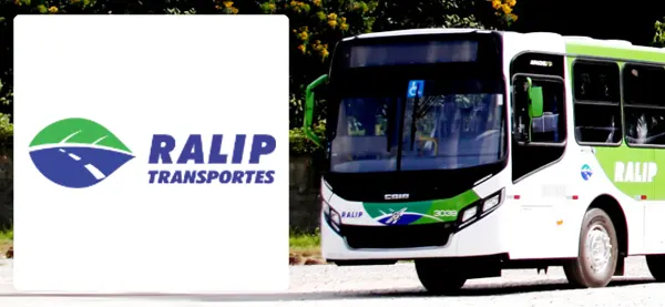 Logo e ônibus da Ralip Transportes