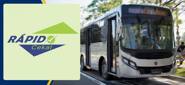 Logo e ônibus da Rápido Cekat
